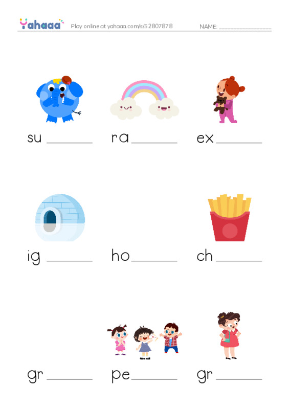 RAZ Vocabulary L: The Igloo PDF worksheet to fill in words gaps
