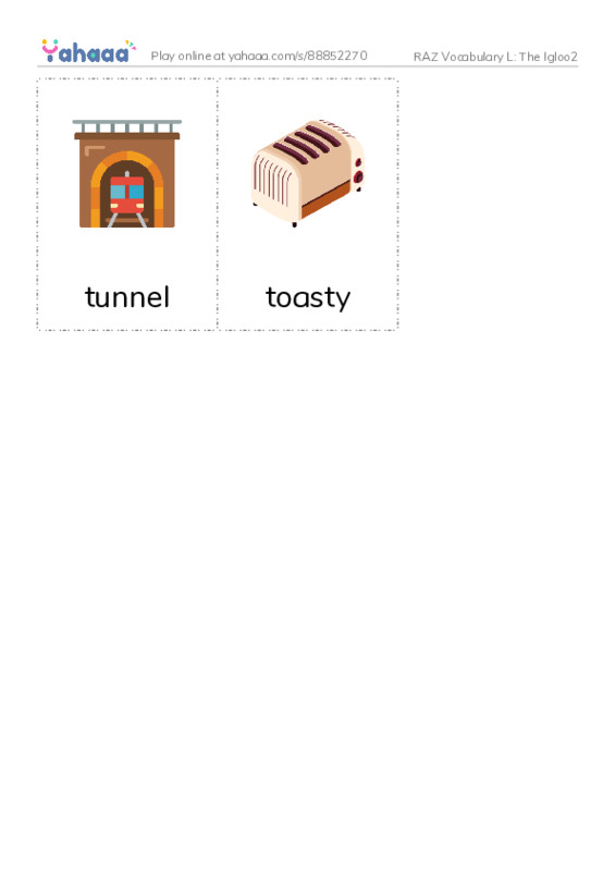 RAZ Vocabulary L: The Igloo2 PDF flaschards with images