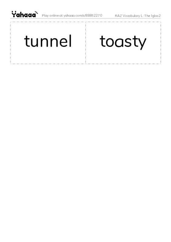 RAZ Vocabulary L: The Igloo2 PDF two columns flashcards