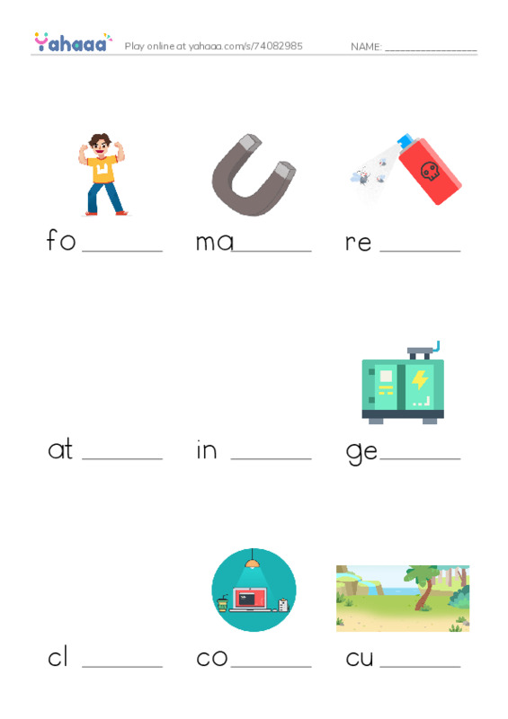 RAZ Vocabulary L: The Power of Magnets PDF worksheet to fill in words gaps