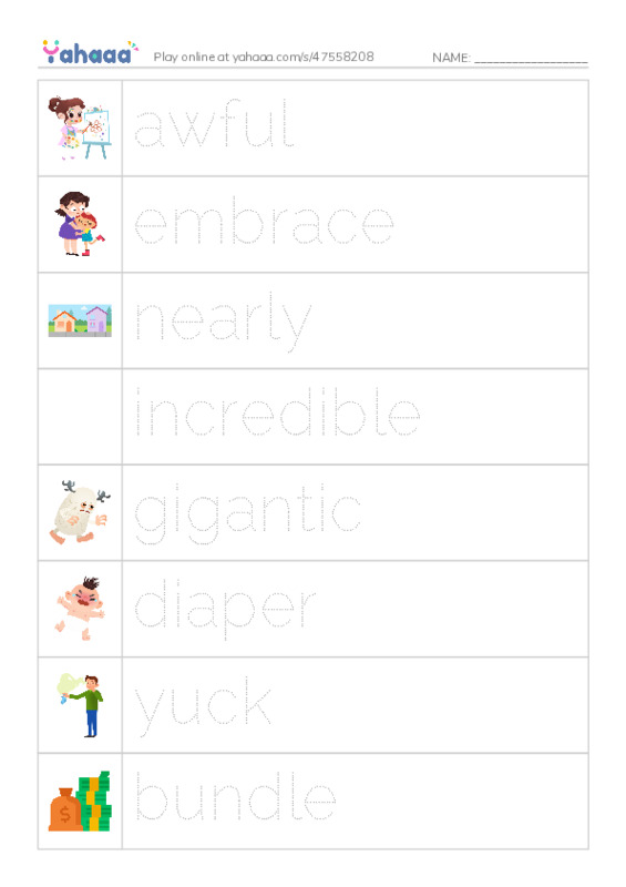 RAZ Vocabulary M: Arthurs Bad News Day PDF one column image words