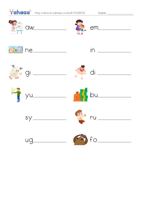 RAZ Vocabulary M: Arthurs Bad News Day PDF worksheet writing row
