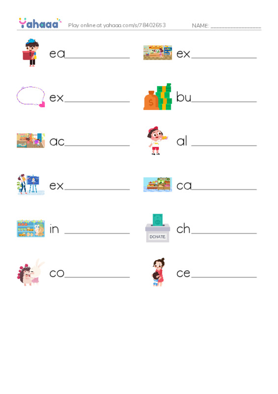 RAZ Vocabulary M: Brad Needs a Budget PDF worksheet writing row