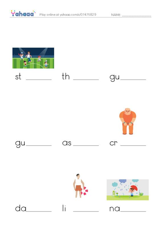 RAZ Vocabulary M: Dogs at Work PDF worksheet to fill in words gaps