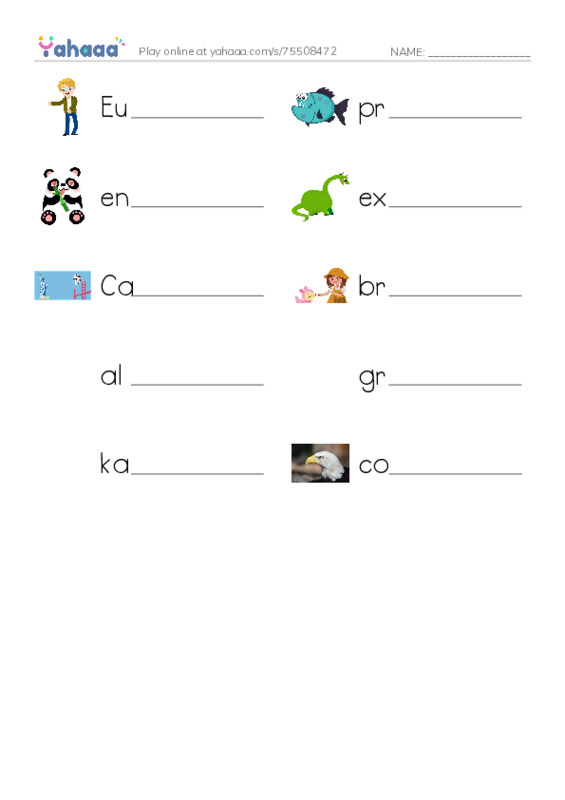 RAZ Vocabulary M: Endangered Birds PDF worksheet writing row