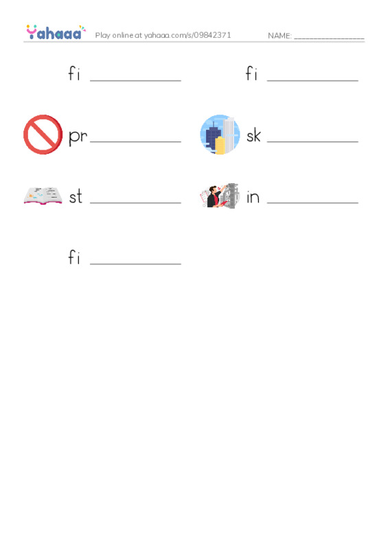 RAZ Vocabulary M: Firefighters PDF worksheet writing row