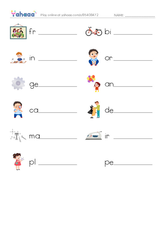 RAZ Vocabulary M: History of the Bicycle PDF worksheet writing row