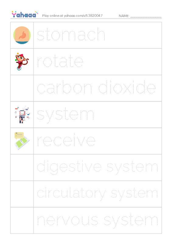 RAZ Vocabulary M: Inside Your Body2 PDF one column image words