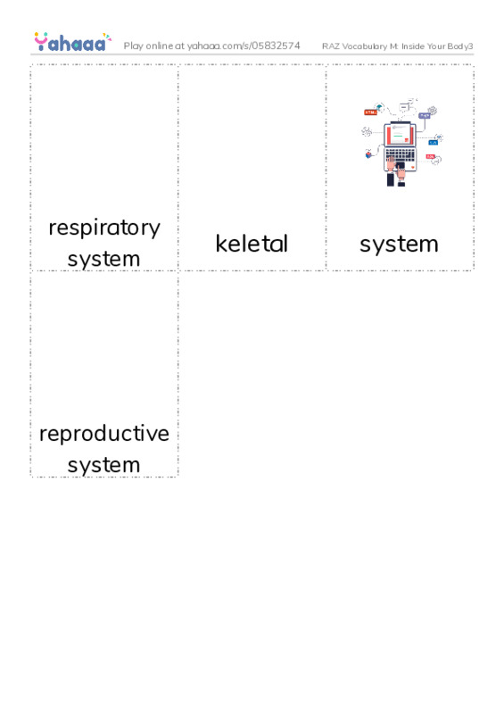 RAZ Vocabulary M: Inside Your Body3 PDF flaschards with images