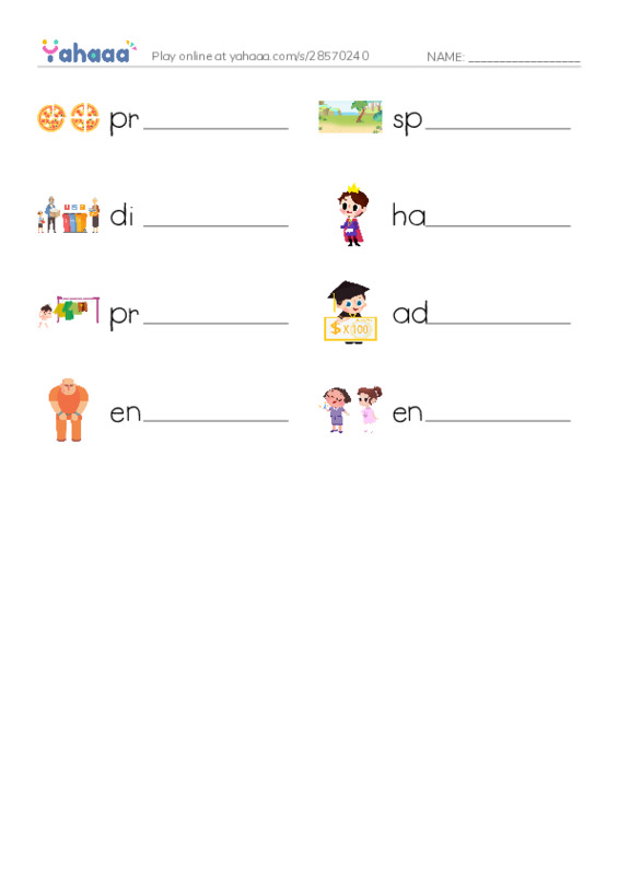 RAZ Vocabulary M: Keb Needs a Home PDF worksheet writing row