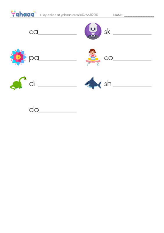 RAZ Vocabulary M: Sharks PDF worksheet writing row