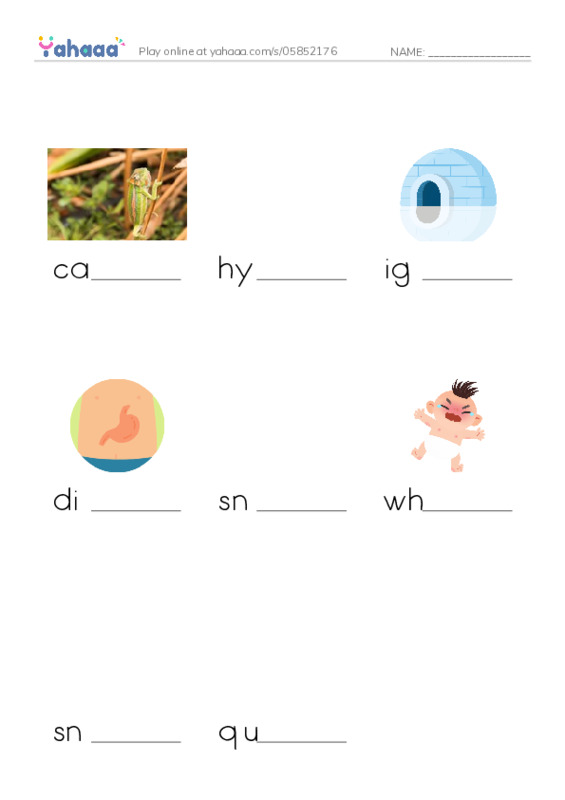 RAZ Vocabulary M: Snow Camping PDF worksheet to fill in words gaps