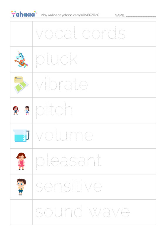RAZ Vocabulary M: Sound All Around PDF one column image words
