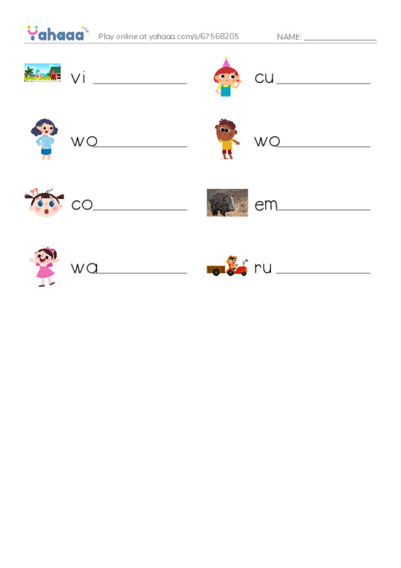 RAZ Vocabulary M: Story of the Sun PDF worksheet writing row