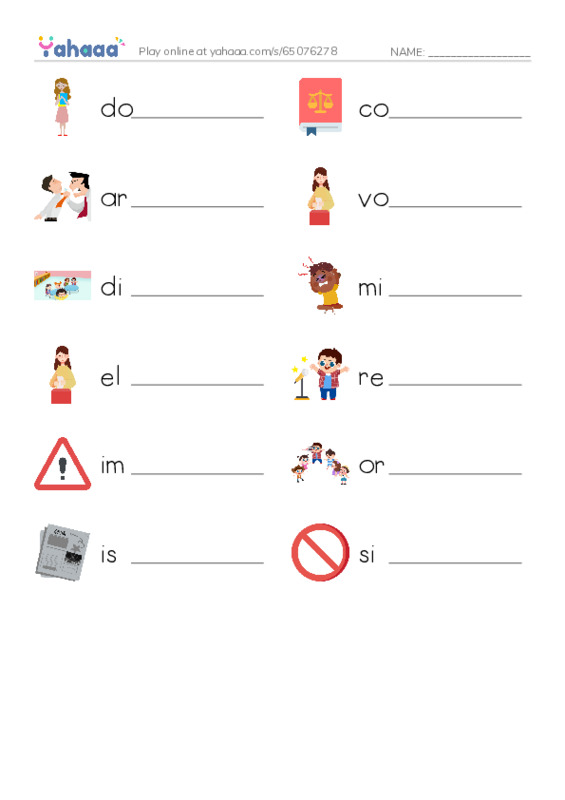 RAZ Vocabulary M: The Creature Constitution PDF worksheet writing row