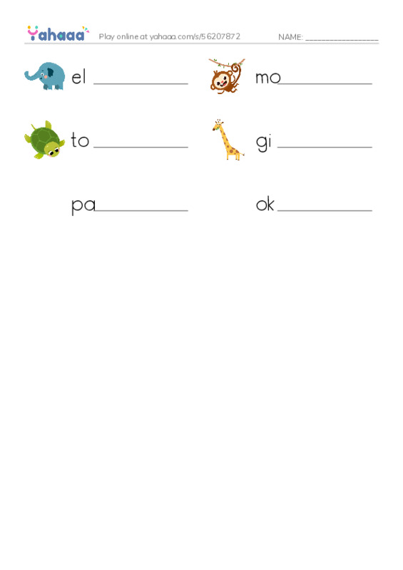 RAZ Vocabulary M: The Sleeping Dog PDF worksheet writing row