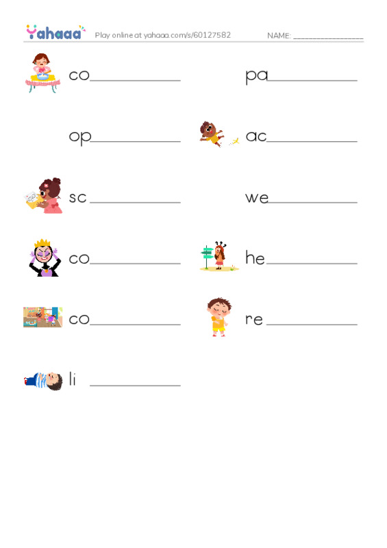 RAZ Vocabulary M: The Sometimes Friend PDF worksheet writing row