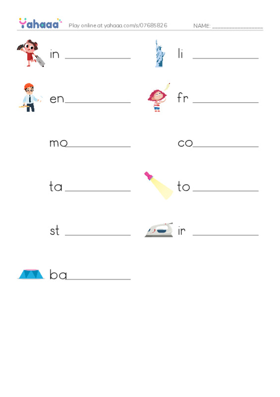 RAZ Vocabulary M: The Story of the Statue PDF worksheet writing row