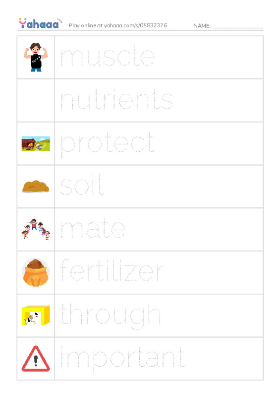 RAZ Vocabulary M: Wiggly Worms PDF one column image words