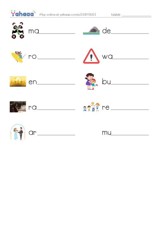 RAZ Vocabulary M: You Stink PDF worksheet writing row