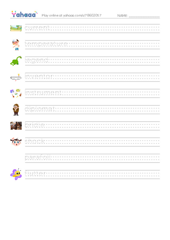 RAZ Vocabulary N: All About Kites PDF write between the lines worksheet