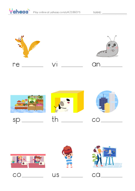RAZ Vocabulary N: Awesome Ants PDF worksheet to fill in words gaps