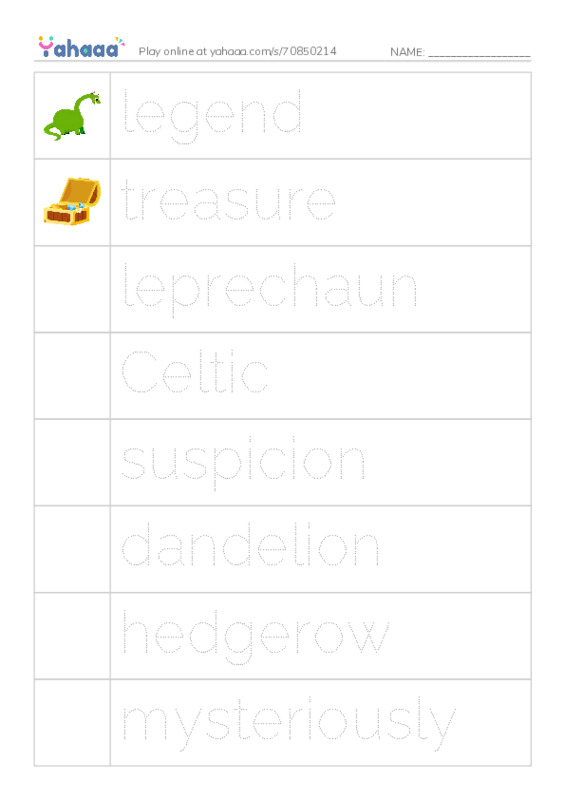 RAZ Vocabulary N: Colleen and the Leprechaun PDF one column image words
