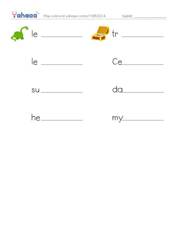 RAZ Vocabulary N: Colleen and the Leprechaun PDF worksheet writing row