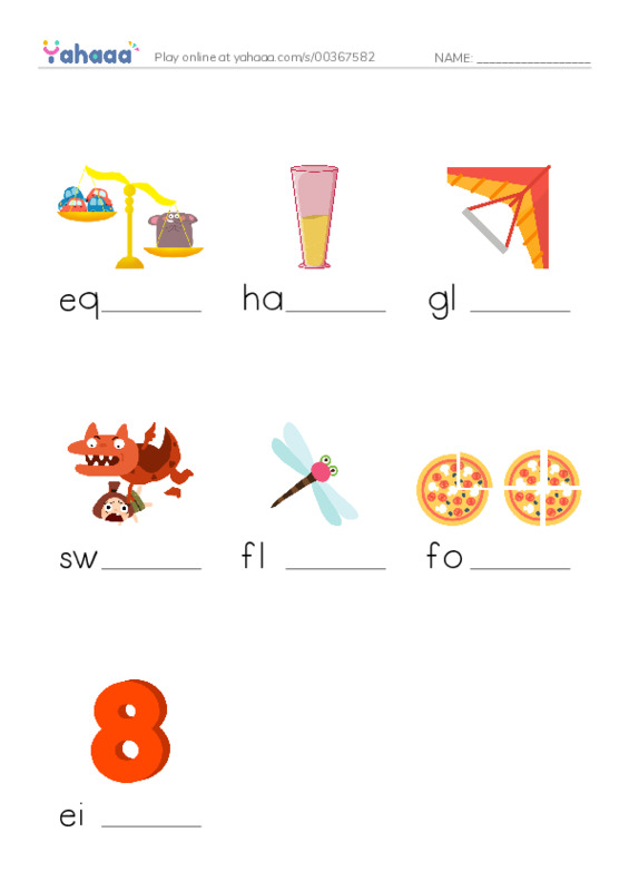 RAZ Vocabulary N: Crows Share A Pie PDF worksheet to fill in words gaps