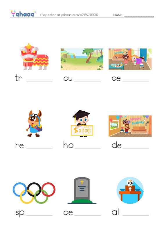 RAZ Vocabulary N: Dia de los Muertos PDF worksheet to fill in words gaps