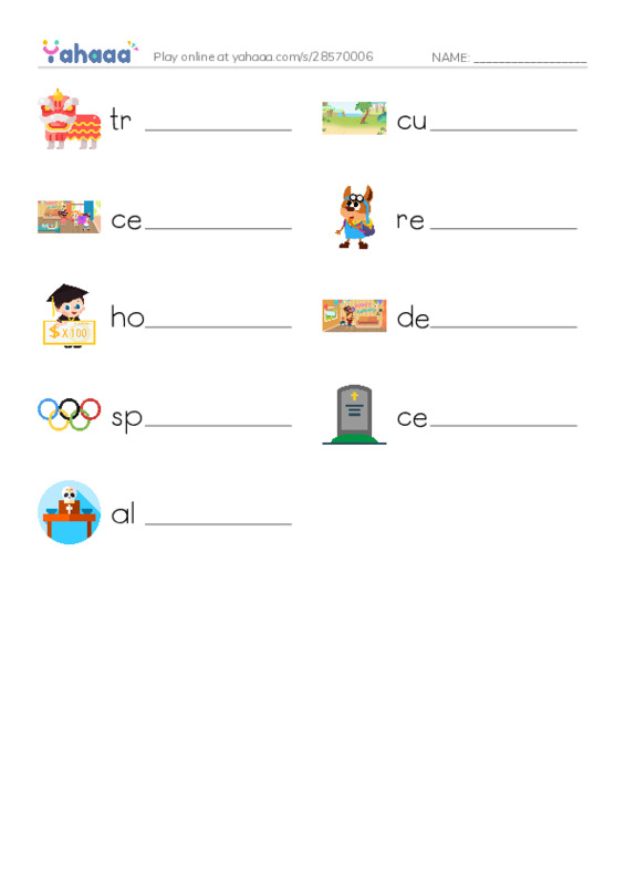 RAZ Vocabulary N: Dia de los Muertos PDF worksheet writing row