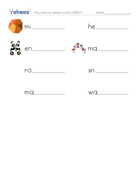 RAZ Vocabulary N: Elephants PDF worksheet writing row