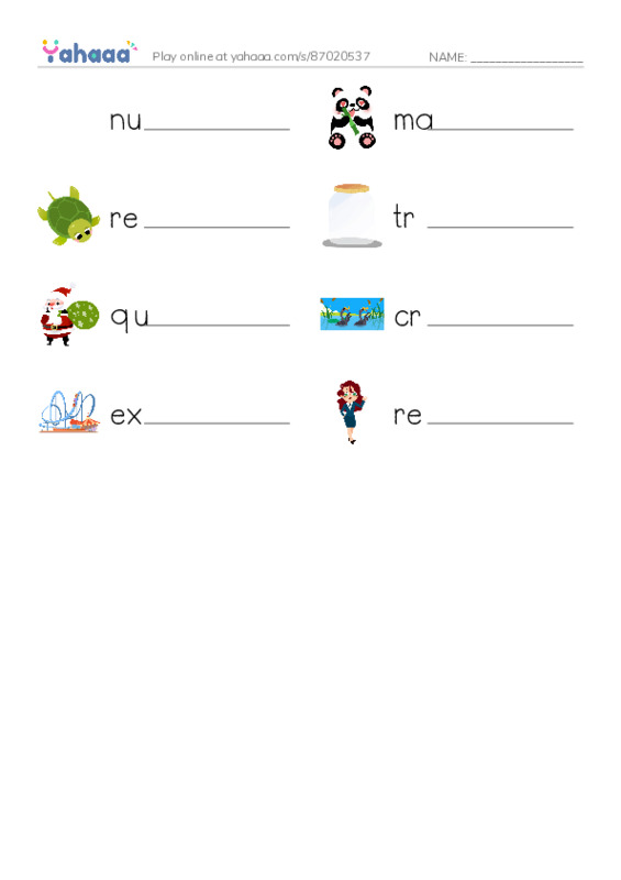 RAZ Vocabulary N: Extreme Animals PDF worksheet writing row