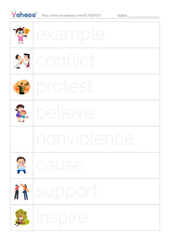 RAZ Vocabulary N: Gandhi PDF one column image words