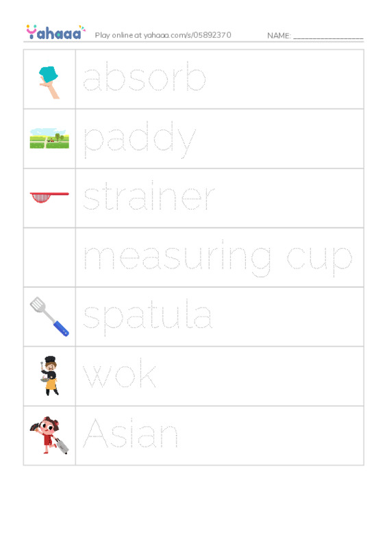 RAZ Vocabulary N: Making Rice PDF one column image words