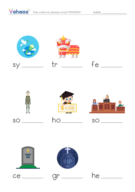 RAZ Vocabulary N: Memorial Day PDF worksheet to fill in words gaps