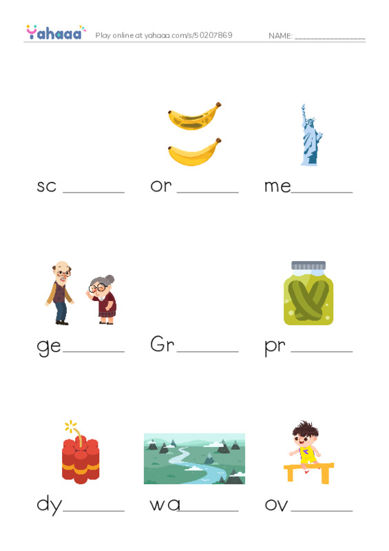RAZ Vocabulary N: Mount Rushmore PDF worksheet to fill in words gaps