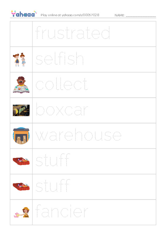 RAZ Vocabulary N: Sammy Stuffit PDF one column image words