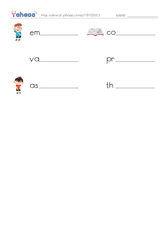 RAZ Vocabulary N: The Shepherd and the Fairy PDF worksheet writing row