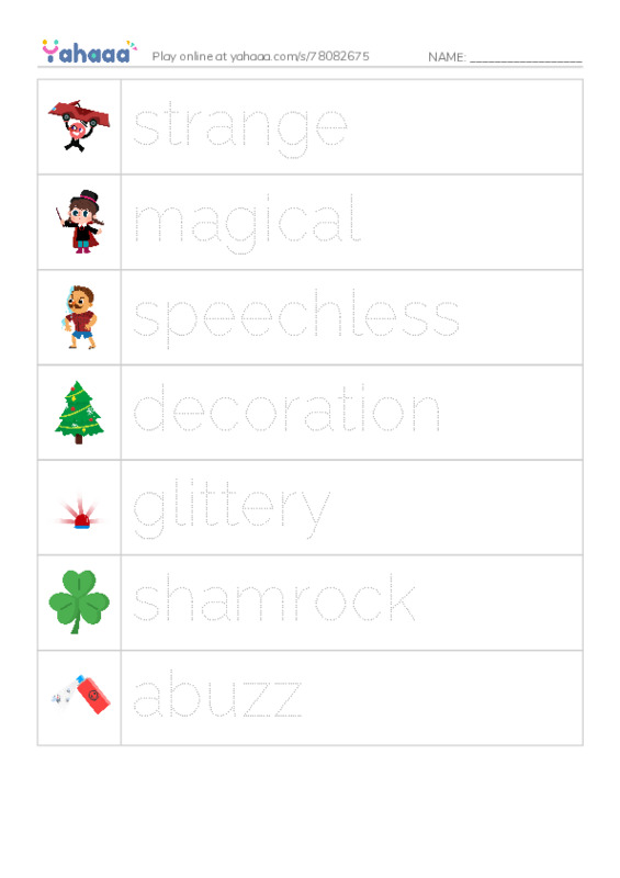 RAZ Vocabulary N: The St Patricks Day Mystery PDF one column image words
