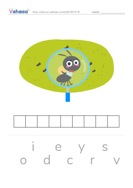 RAZ Vocabulary N: The UpDown Boy PDF word puzzles worksheet