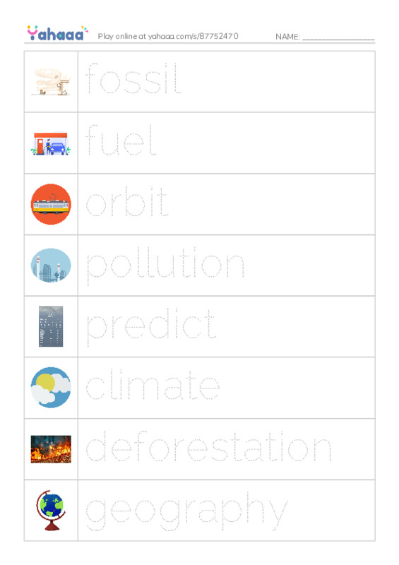 RAZ Vocabulary N: Watching Earth from Space PDF one column image words
