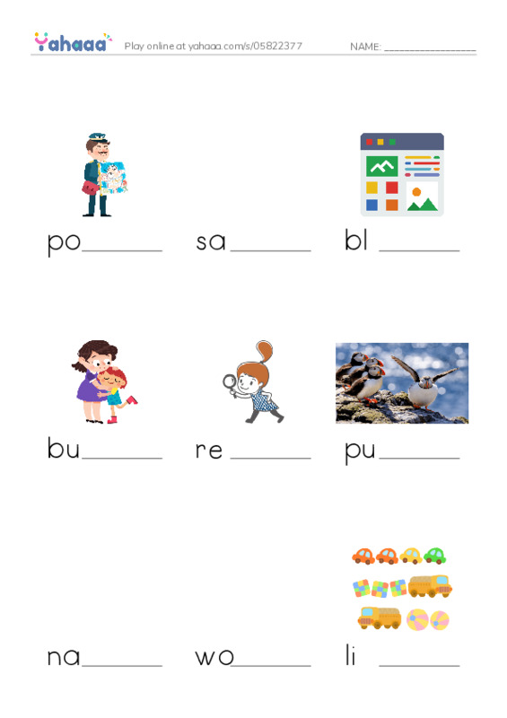 RAZ Vocabulary N: What Lives in This Hole PDF worksheet to fill in words gaps
