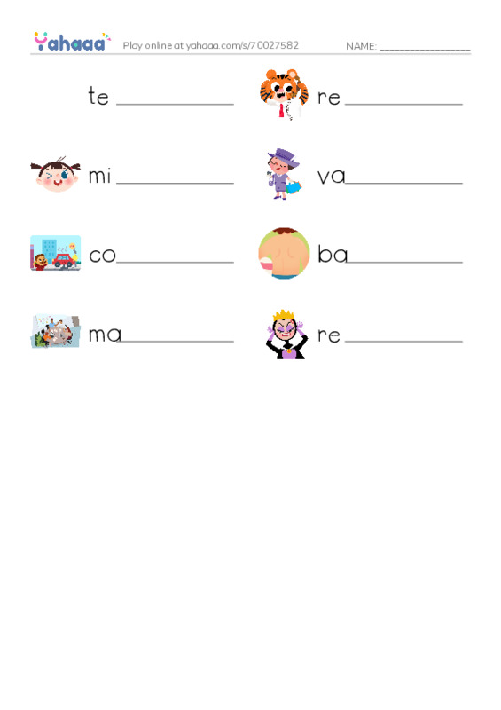 RAZ Vocabulary O: A Dogs Tale PDF worksheet writing row