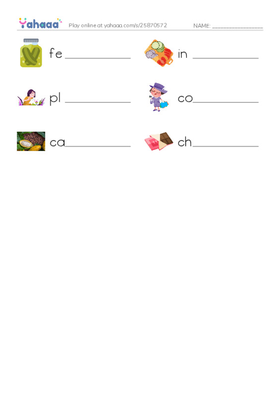 RAZ Vocabulary O: All About Chocolate PDF worksheet writing row