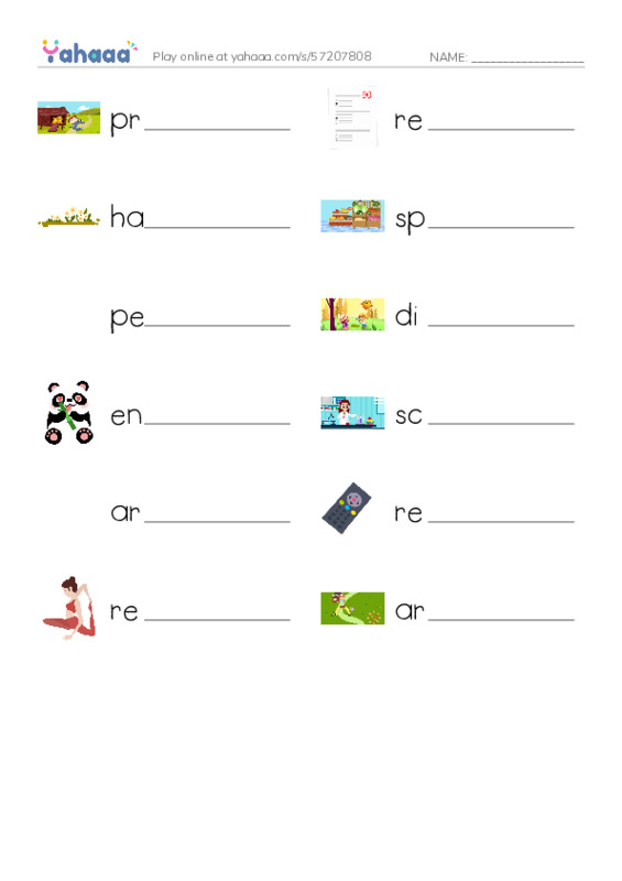RAZ Vocabulary O: Animal Discoveries PDF worksheet writing row