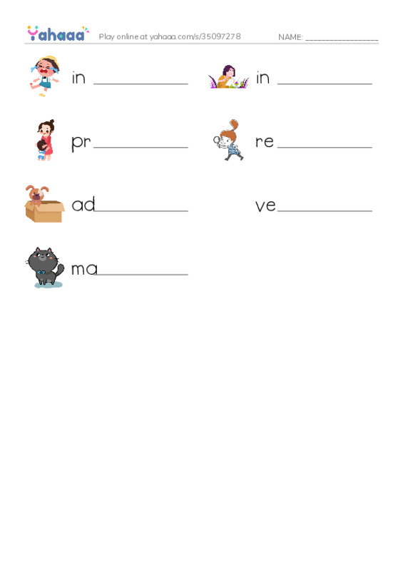 RAZ Vocabulary O: Baltic Rescue PDF worksheet writing row