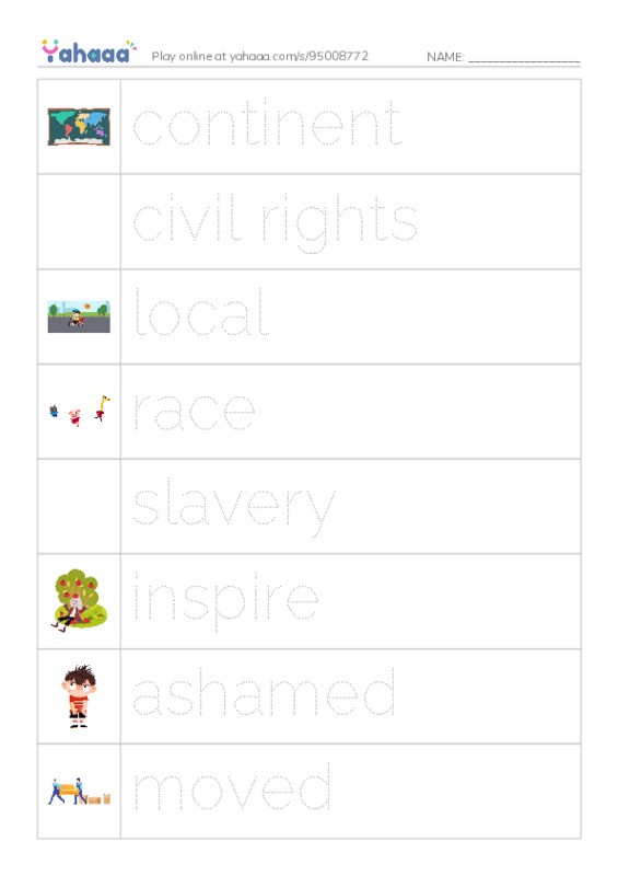 RAZ Vocabulary O: Barack Obama PDF one column image words