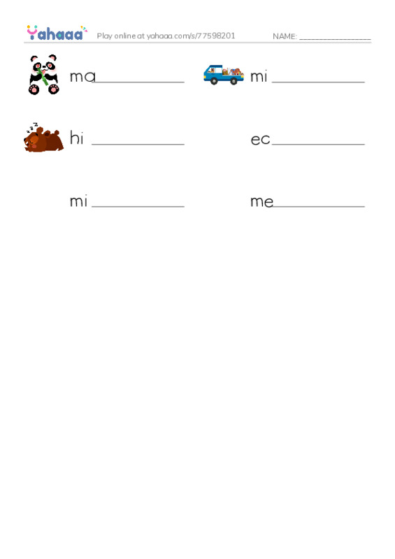 RAZ Vocabulary O: Bats PDF worksheet writing row