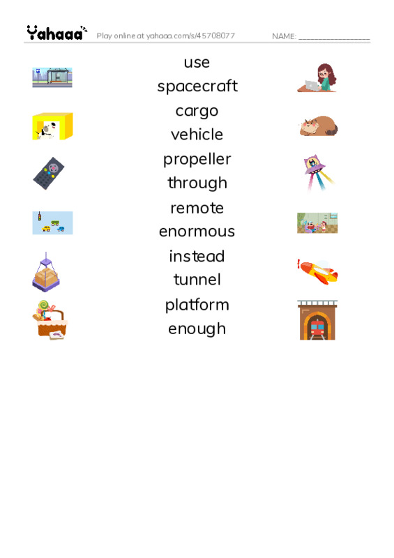 RAZ Vocabulary O: Bigger Than a Monster Truck PDF three columns match words